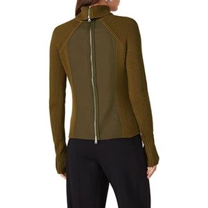 KF/KaufmanFranco Womens Long Sleeve Green Back Zip Sweater Size Medium F…